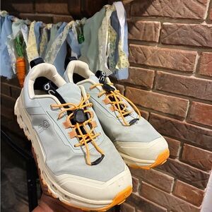 On Running Kids Shoes in White and Orange